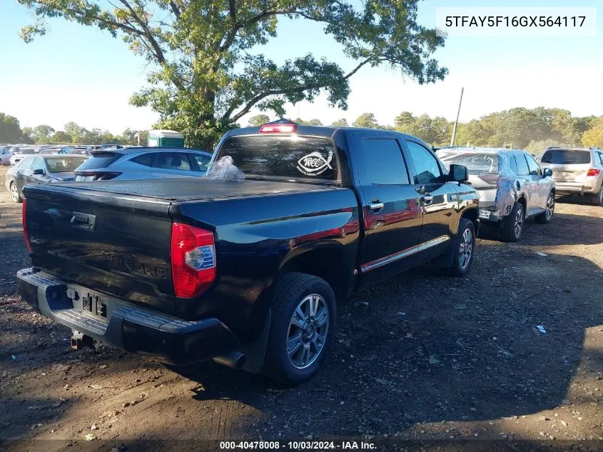 5TFAY5F16GX564117 2016 Toyota Tundra Platinum 5.7L V8