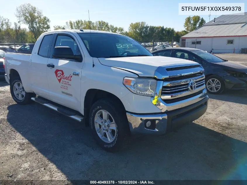 2016 Toyota Tundra Sr5 5.7L V8 VIN: 5TFUW5F1XGX549378 Lot: 40493378