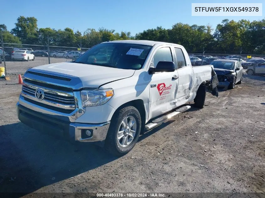 2016 Toyota Tundra Sr5 5.7L V8 VIN: 5TFUW5F1XGX549378 Lot: 40493378