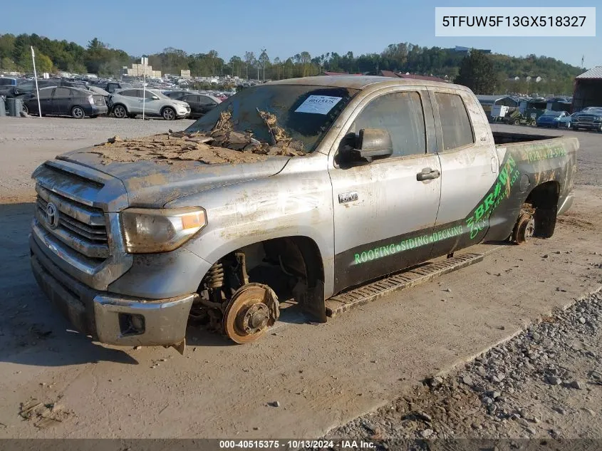 2016 Toyota Tundra Sr5 5.7L V8 VIN: 5TFUW5F13GX518327 Lot: 40515375