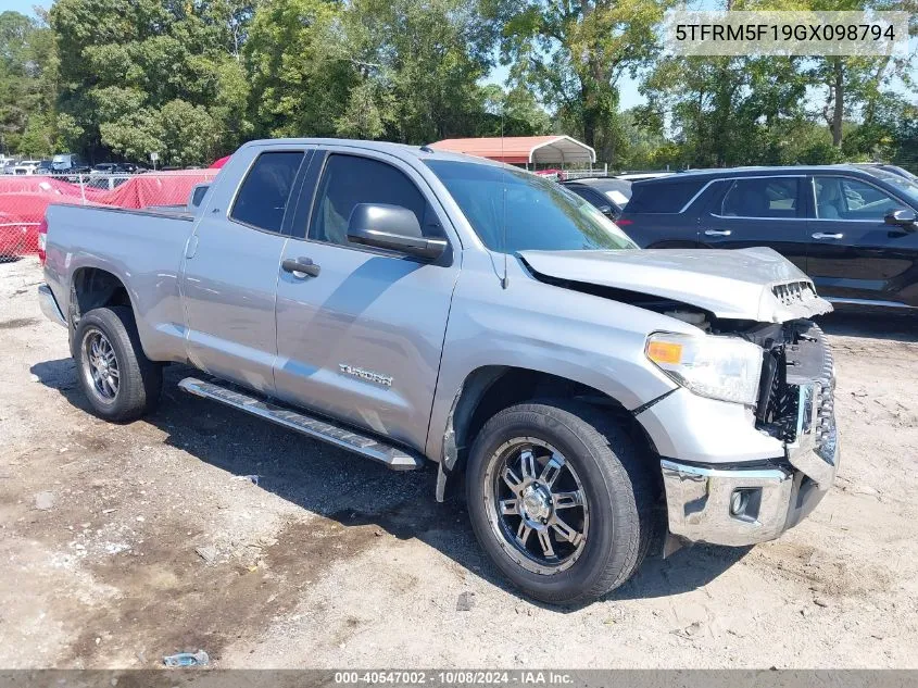 2016 Toyota Tundra Sr5 4.6L V8 VIN: 5TFRM5F19GX098794 Lot: 40547002