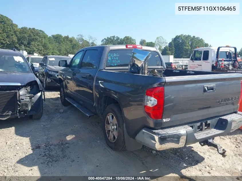 5TFEM5F11GX106465 2016 Toyota Tundra Sr5 4.6L V8