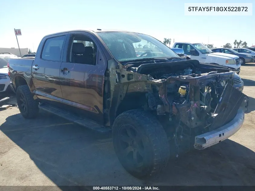 5TFAY5F18GX522872 2016 Toyota Tundra Platinum 5.7L V8