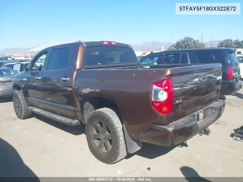 5TFAY5F18GX522872 2016 Toyota Tundra Platinum 5.7L V8