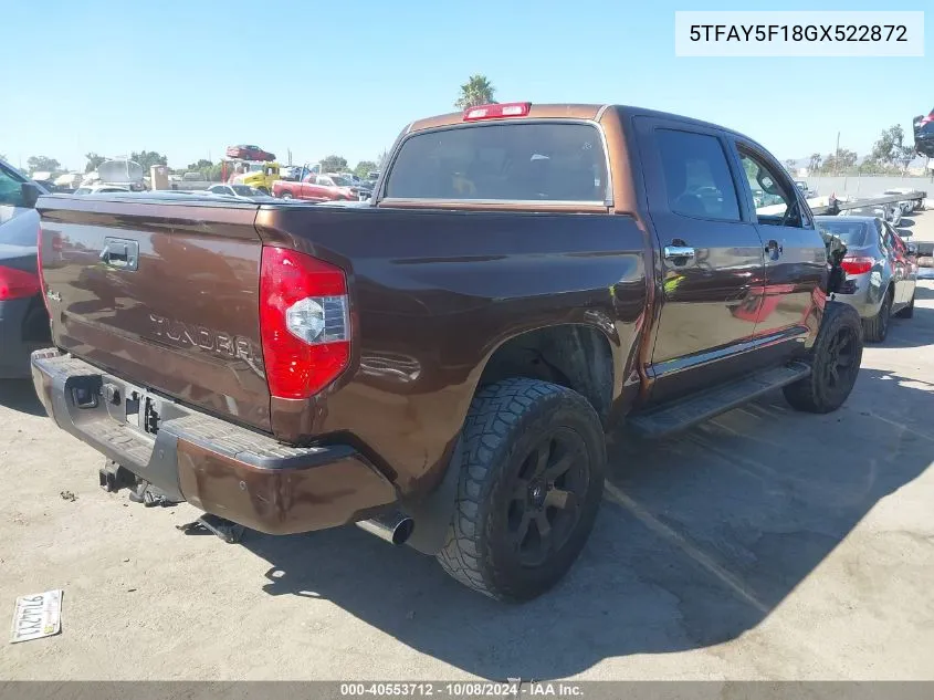 5TFAY5F18GX522872 2016 Toyota Tundra Platinum 5.7L V8