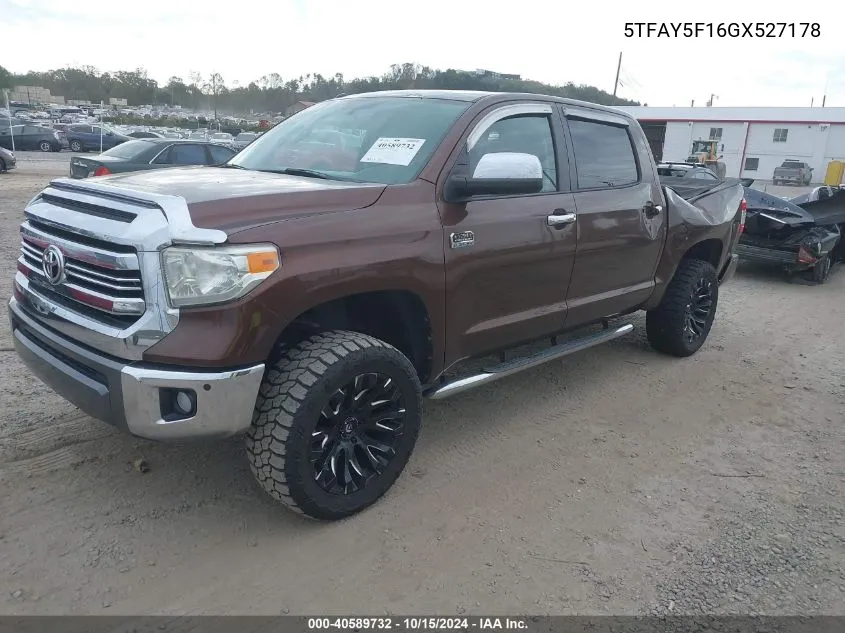 5TFAY5F16GX527178 2016 Toyota Tundra 1794 5.7L V8