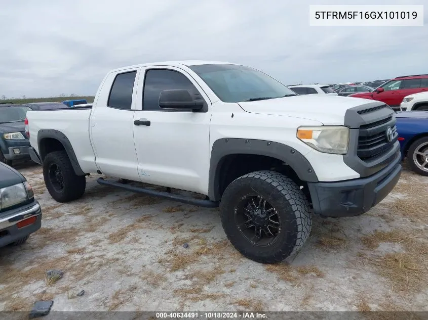 2016 Toyota Tundra Sr 4.6L V8 VIN: 5TFRM5F16GX101019 Lot: 40634491