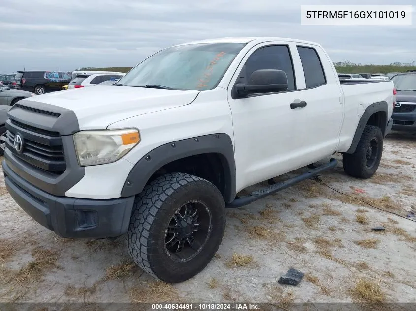 2016 Toyota Tundra Sr 4.6L V8 VIN: 5TFRM5F16GX101019 Lot: 40634491