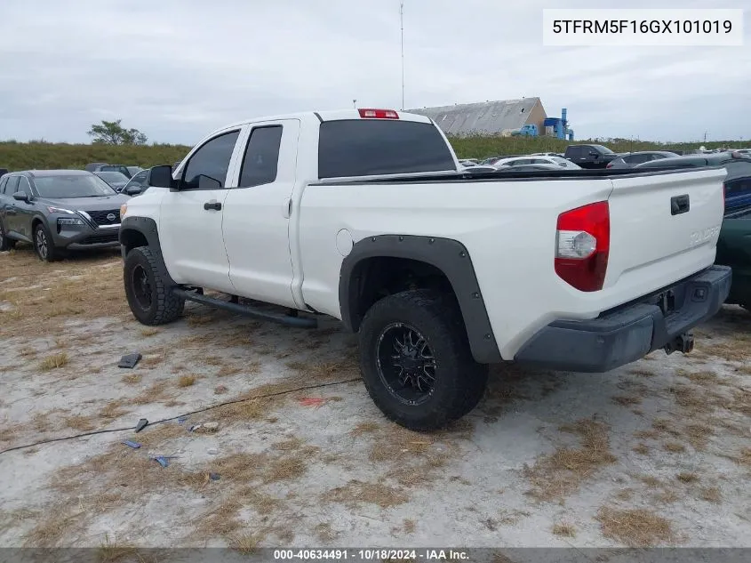 2016 Toyota Tundra Sr 4.6L V8 VIN: 5TFRM5F16GX101019 Lot: 40634491