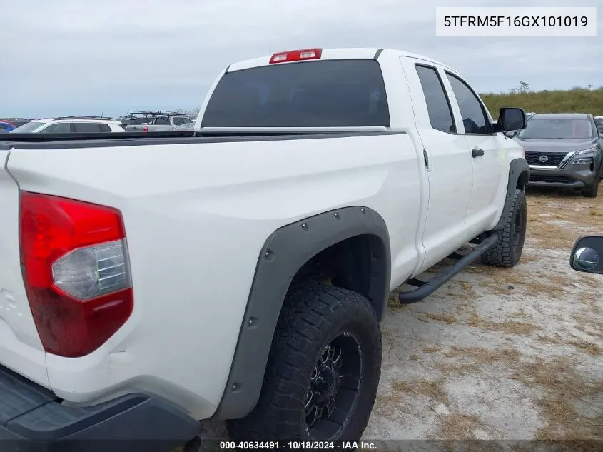 2016 Toyota Tundra Sr 4.6L V8 VIN: 5TFRM5F16GX101019 Lot: 40634491