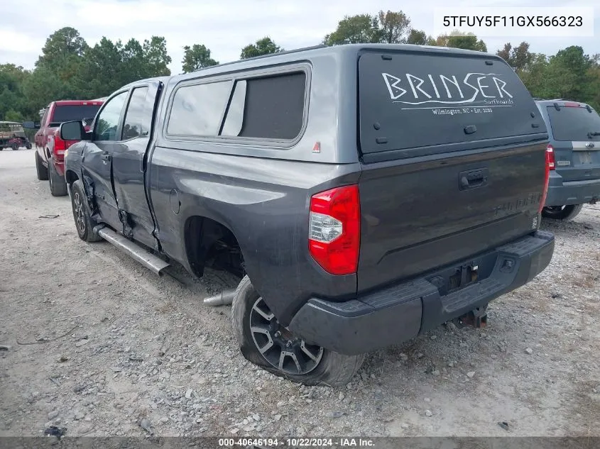 2016 Toyota Tundra Sr5 5.7L V8 VIN: 5TFUY5F11GX566323 Lot: 40646194