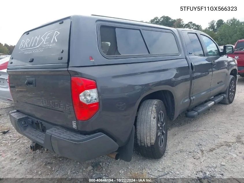 2016 Toyota Tundra Sr5 5.7L V8 VIN: 5TFUY5F11GX566323 Lot: 40646194