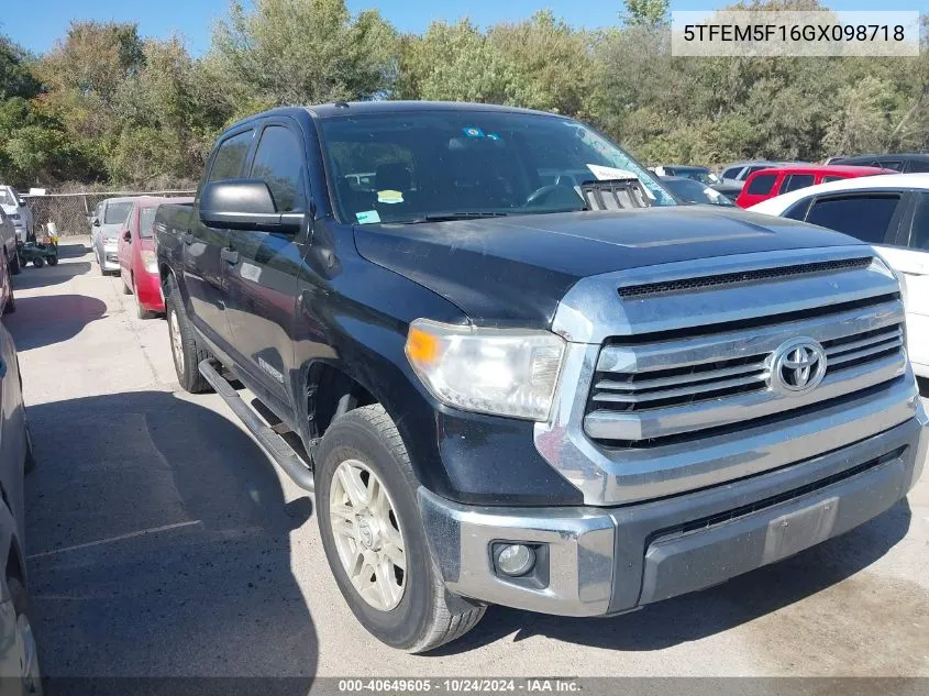 2016 Toyota Tundra Sr5 4.6L V8 VIN: 5TFEM5F16GX098718 Lot: 40649605