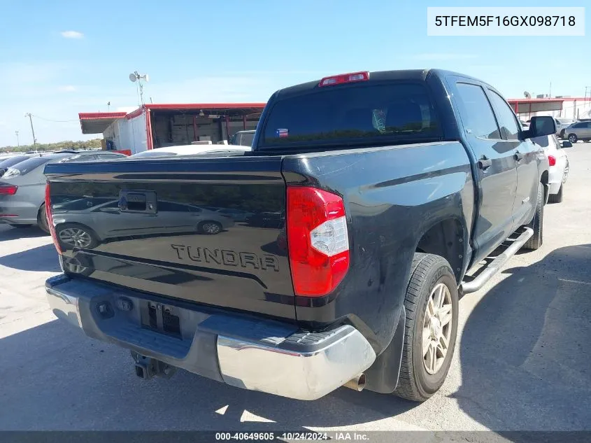 2016 Toyota Tundra Sr5 4.6L V8 VIN: 5TFEM5F16GX098718 Lot: 40649605