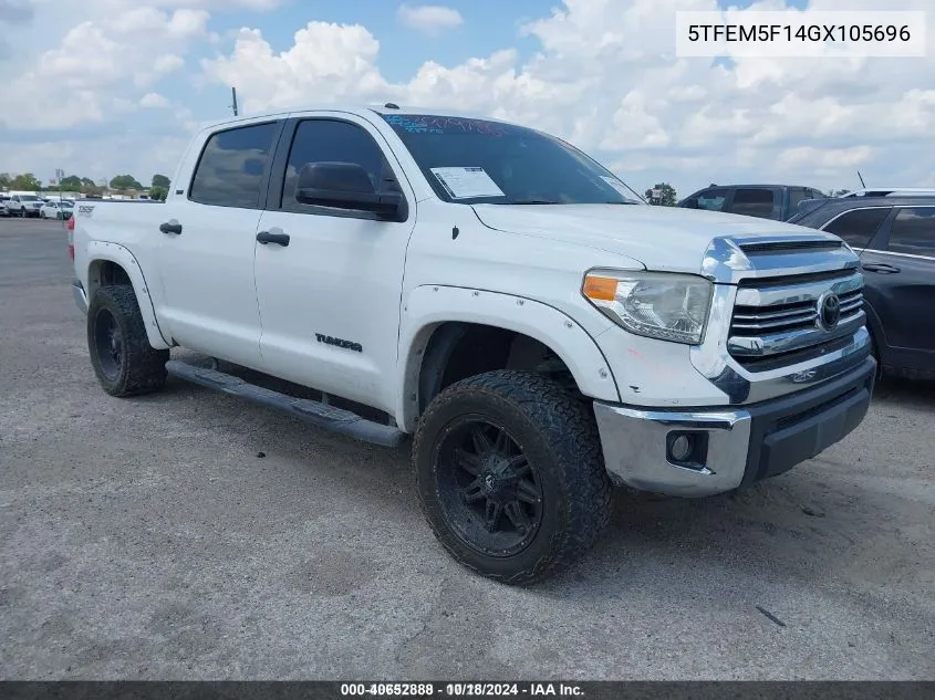 2016 Toyota Tundra Sr5 4.6L V8 VIN: 5TFEM5F14GX105696 Lot: 40652888