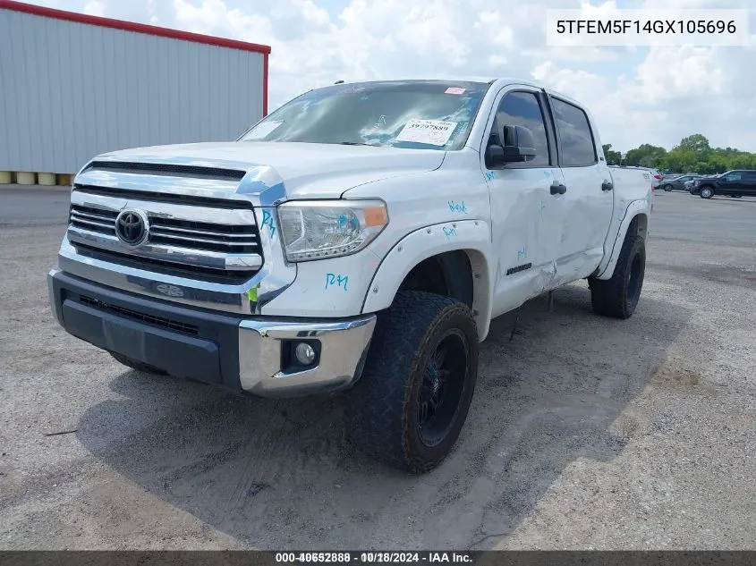 2016 Toyota Tundra Sr5 4.6L V8 VIN: 5TFEM5F14GX105696 Lot: 40652888