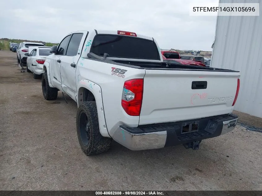 2016 Toyota Tundra Sr5 4.6L V8 VIN: 5TFEM5F14GX105696 Lot: 40652888