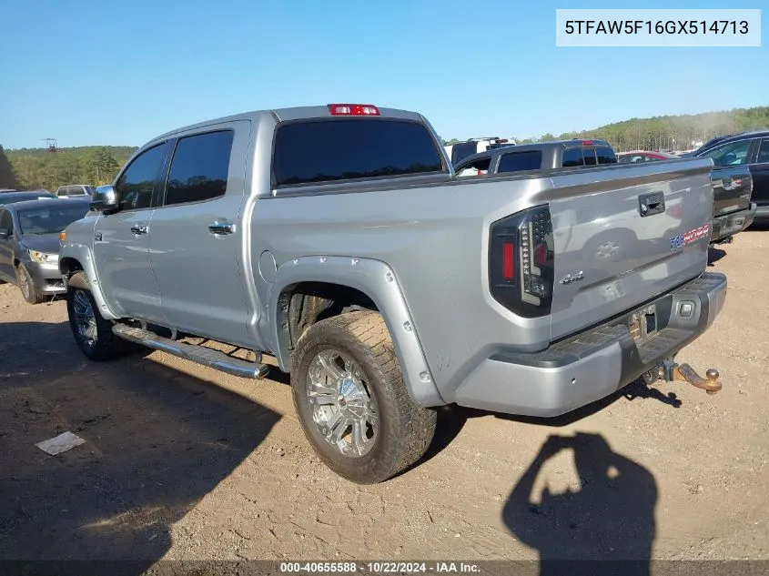 2016 Toyota Tundra 1794 5.7L V8 VIN: 5TFAW5F16GX514713 Lot: 40655588