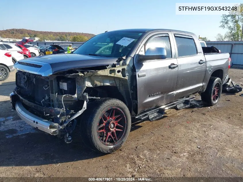 2016 Toyota Tundra Limited 5.7L V8 VIN: 5TFHW5F19GX543248 Lot: 40677901