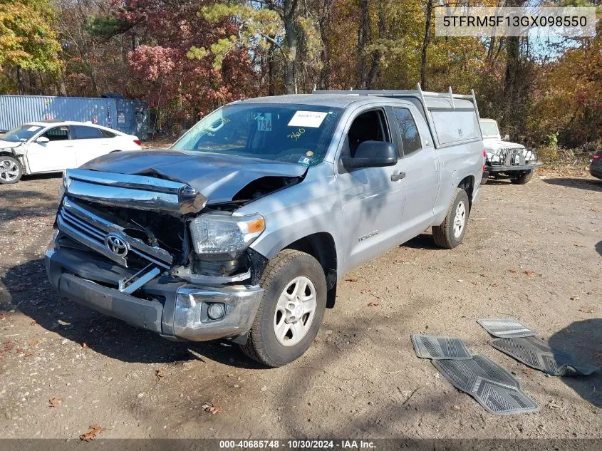 2016 Toyota Tundra Sr5 4.6L V8 VIN: 5TFRM5F13GX098550 Lot: 40685748