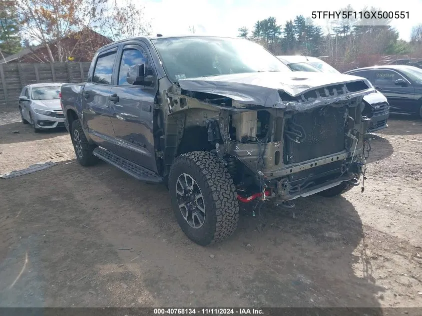 2016 Toyota Tundra Limited 5.7L V8 VIN: 5TFHY5F11GX500551 Lot: 40768134