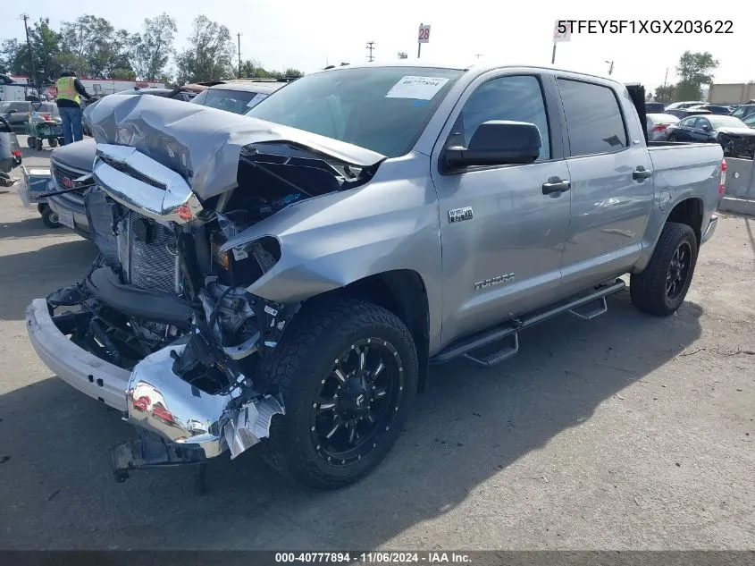 2016 Toyota Tundra Sr5 5.7L V8 VIN: 5TFEY5F1XGX203622 Lot: 40777894