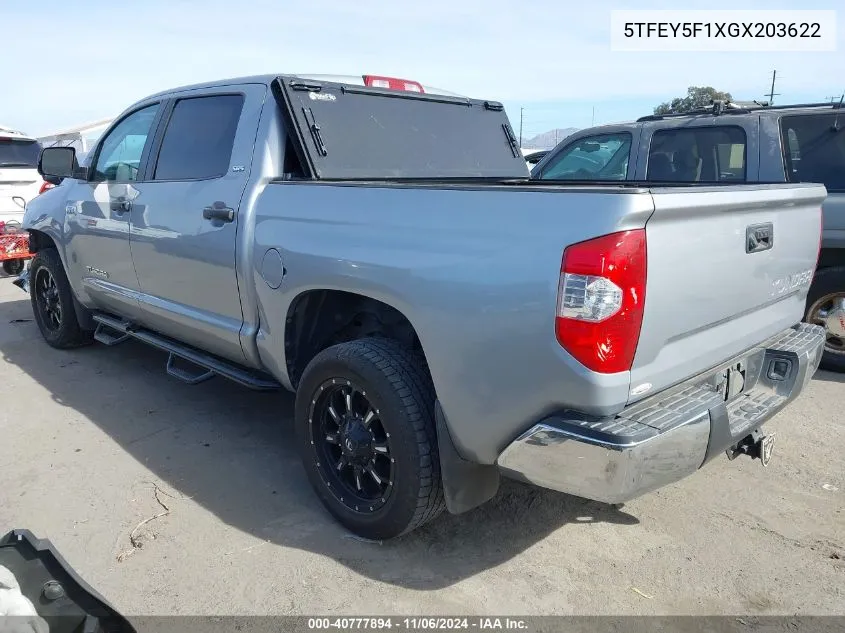 2016 Toyota Tundra Sr5 5.7L V8 VIN: 5TFEY5F1XGX203622 Lot: 40777894