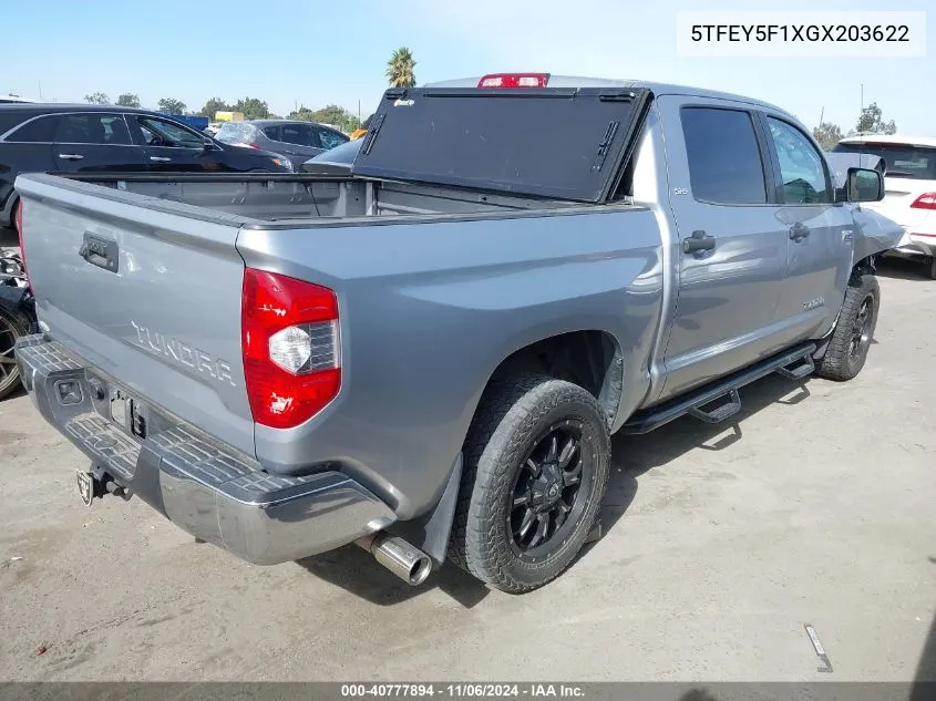 2016 Toyota Tundra Sr5 5.7L V8 VIN: 5TFEY5F1XGX203622 Lot: 40777894