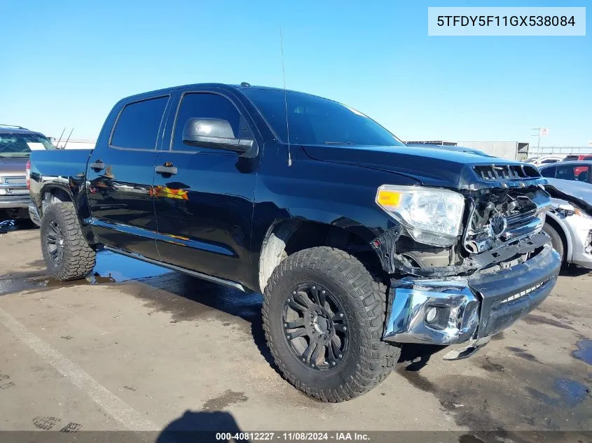 2016 Toyota Tundra Sr5 5.7L V8 VIN: 5TFDY5F11GX538084 Lot: 40812227