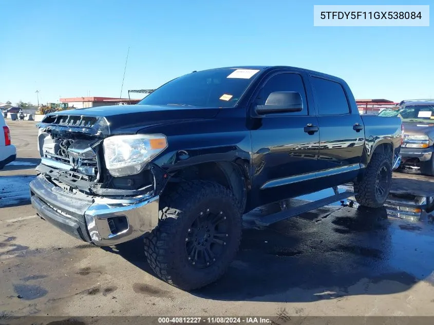 2016 Toyota Tundra Sr5 5.7L V8 VIN: 5TFDY5F11GX538084 Lot: 40812227