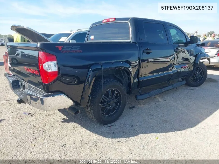 2016 Toyota Tundra Sr5 5.7L V8 VIN: 5TFEW5F19GX208137 Lot: 40819422