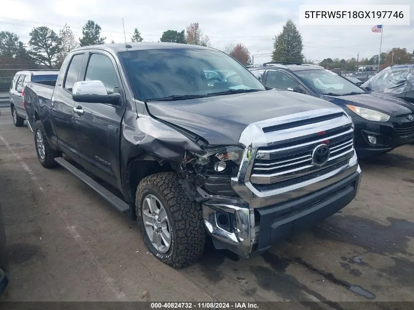 2016 Toyota Tundra Sr5 5.7L V8 VIN: 5TFRW5F18GX197746 Lot: 40824732