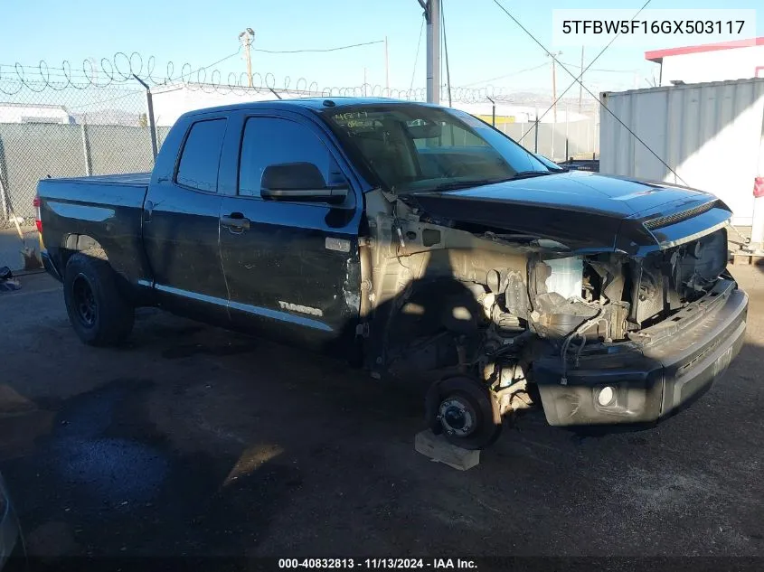 2016 Toyota Tundra Limited 5.7L V8 VIN: 5TFBW5F16GX503117 Lot: 40832813