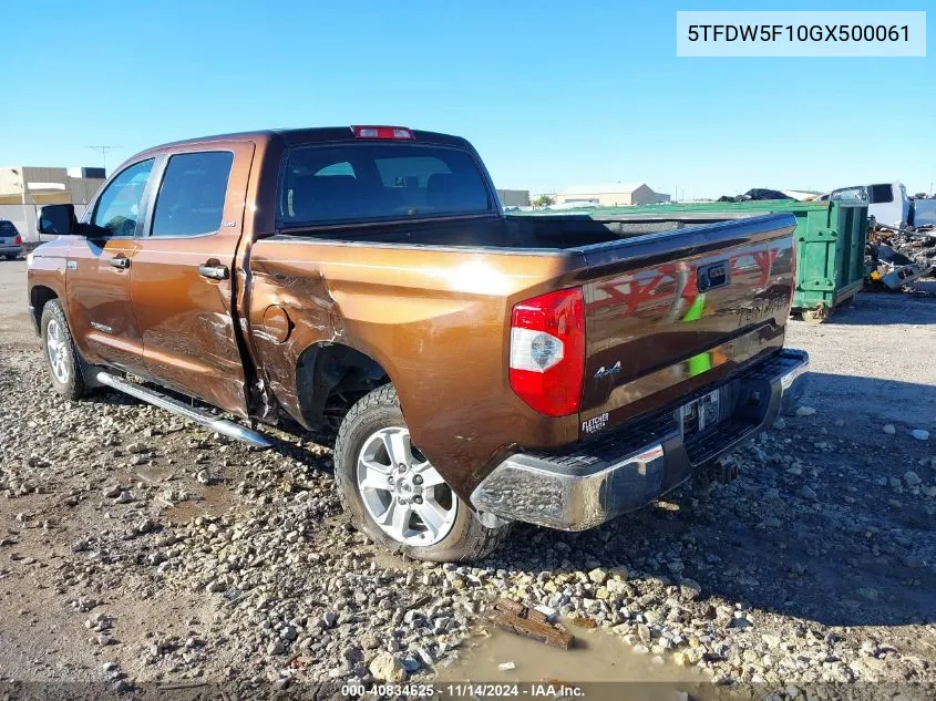 2016 Toyota Tundra Sr5 5.7L V8 VIN: 5TFDW5F10GX500061 Lot: 40834625