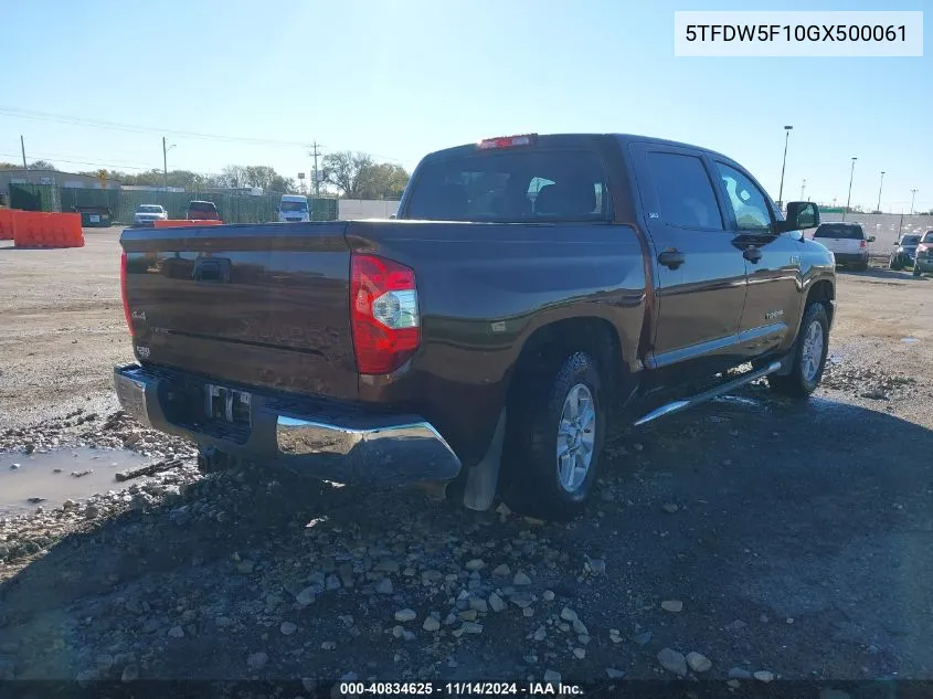 2016 Toyota Tundra Sr5 5.7L V8 VIN: 5TFDW5F10GX500061 Lot: 40834625