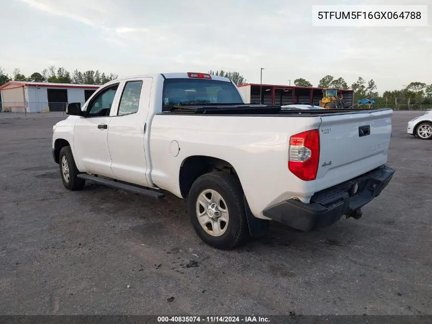 2016 Toyota Tundra Sr 4.6L V8 VIN: 5TFUM5F16GX064788 Lot: 40835074