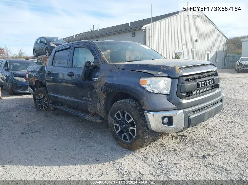 5TFDY5F17GX567184 2016 Toyota Tundra Sr5 5.7L V8