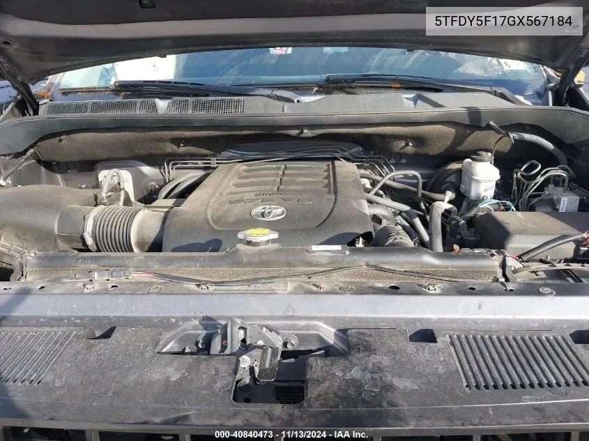 5TFDY5F17GX567184 2016 Toyota Tundra Sr5 5.7L V8