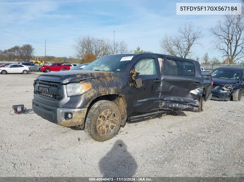 5TFDY5F17GX567184 2016 Toyota Tundra Sr5 5.7L V8