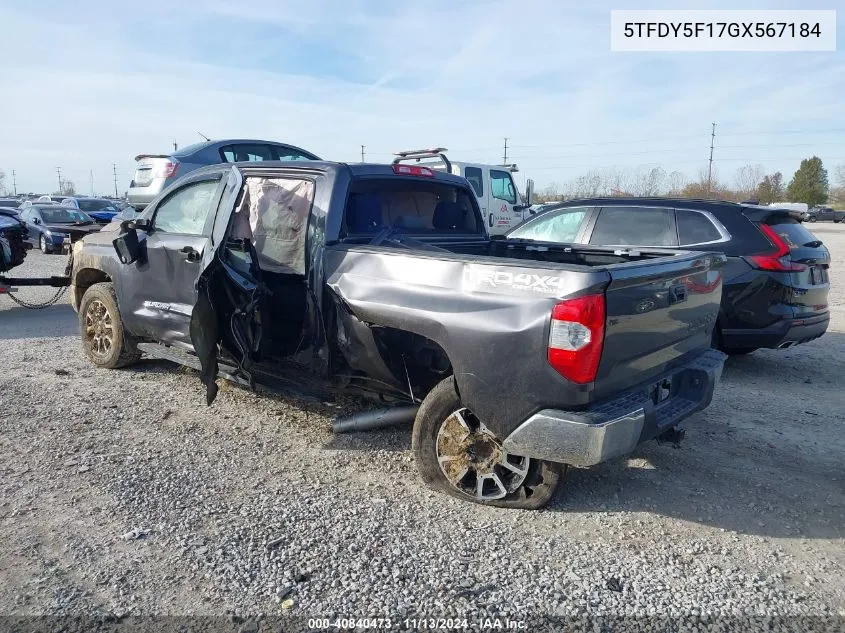 5TFDY5F17GX567184 2016 Toyota Tundra Sr5 5.7L V8