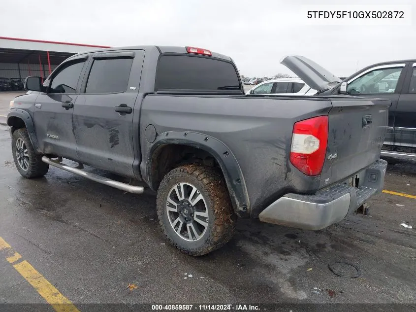 2016 Toyota Tundra Sr5 5.7L V8 VIN: 5TFDY5F10GX502872 Lot: 40859587