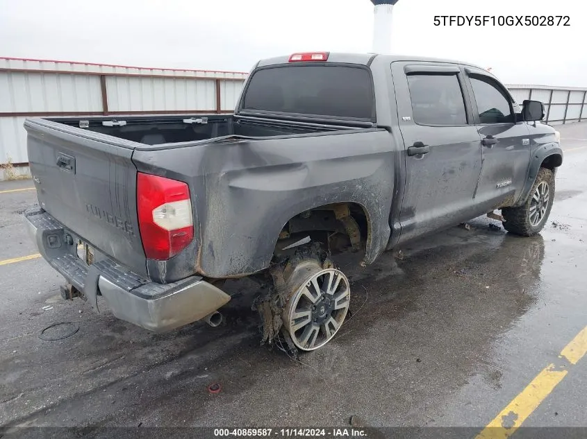 2016 Toyota Tundra Sr5 5.7L V8 VIN: 5TFDY5F10GX502872 Lot: 40859587