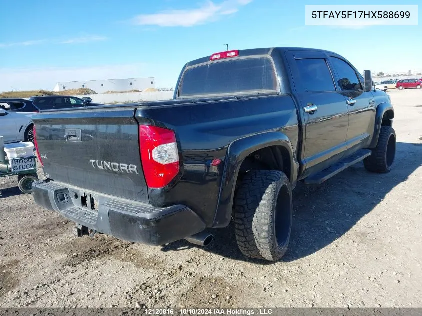 5TFAY5F17HX588699 2017 Toyota Tundra Platinum 5.7L V8