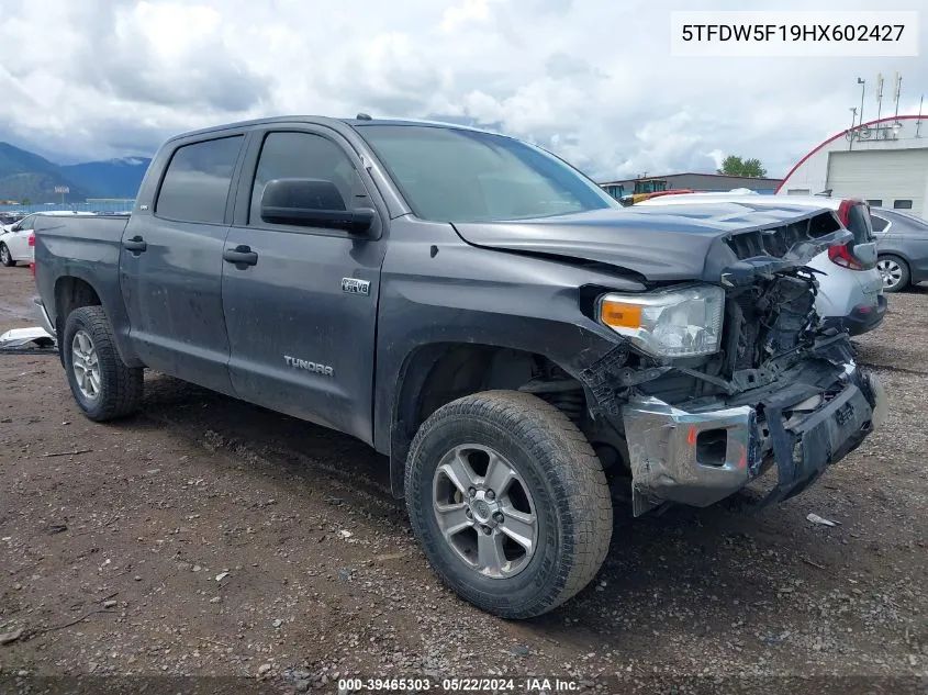 2017 Toyota Tundra Sr5 5.7L V8 VIN: 5TFDW5F19HX602427 Lot: 39465303