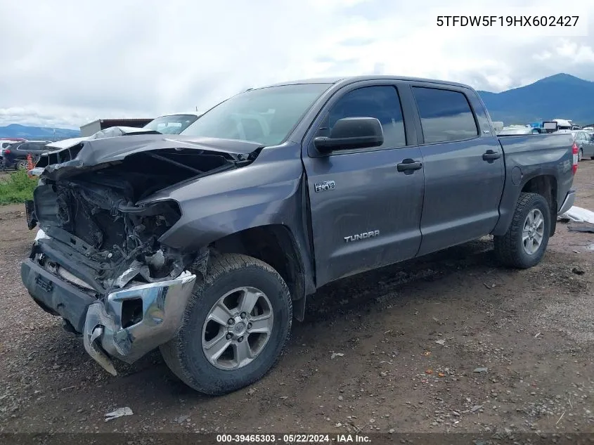 2017 Toyota Tundra Sr5 5.7L V8 VIN: 5TFDW5F19HX602427 Lot: 39465303