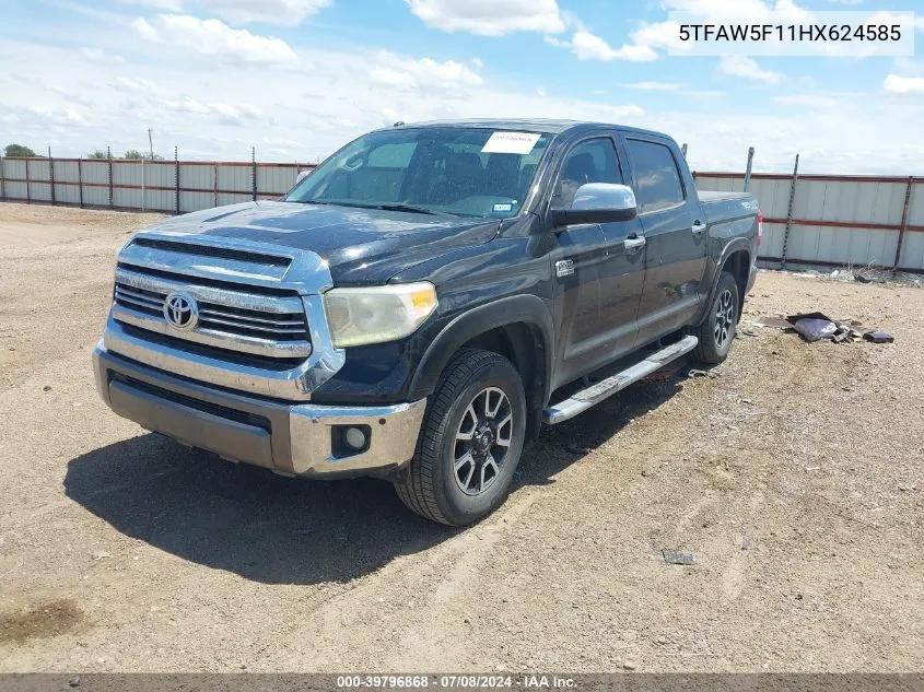 2017 Toyota Tundra 1794 5.7L V8 VIN: 5TFAW5F11HX624585 Lot: 39796868