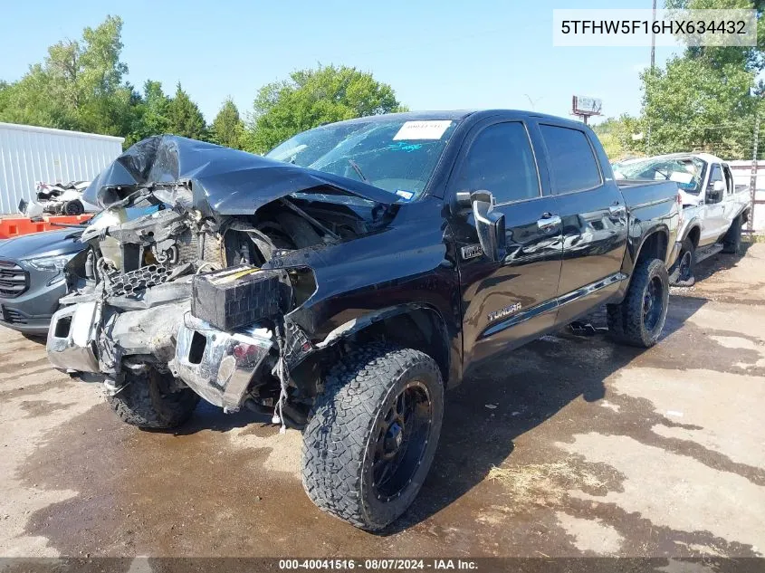 2017 Toyota Tundra Limited 5.7L V8 VIN: 5TFHW5F16HX634432 Lot: 40041516