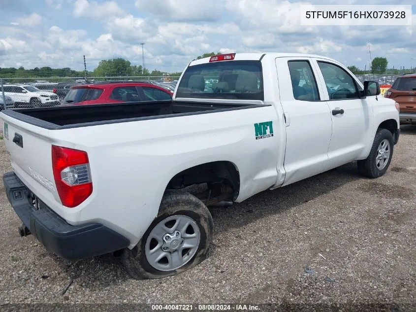 2017 Toyota Tundra Sr 4.6L V8 VIN: 5TFUM5F16HX073928 Lot: 40047221