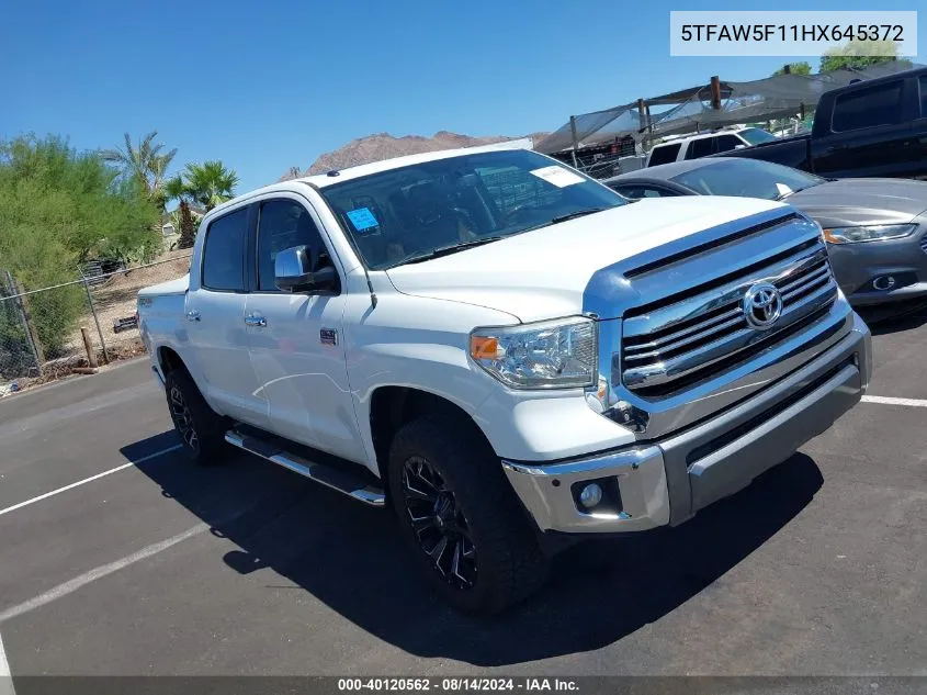 2017 Toyota Tundra 1794 5.7L V8 VIN: 5TFAW5F11HX645372 Lot: 40120562