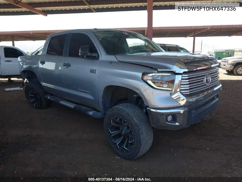 2017 Toyota Tundra Sr5 5.7L V8 VIN: 5TFDW5F10HX647336 Lot: 40137304